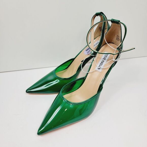 Steve Madden Opar Green Translucent Pointed Toe Stiletto Pump NEW Size 8.5 - Picture 3 of 12